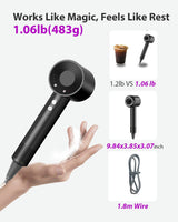 Hair Dryer with Carry Case, 160000 RPM Professional High-Speed Blow Dryer 200 Millions Negative Ionic Care Hair Dryer for Fast Drying, Low Noise Hairdryer, Travel with Magnetic Diffuser&Nozzle, Black