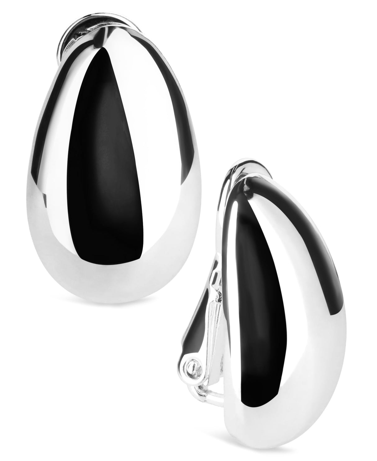 Anne Klein Silvertone Teardrop Clip On Earrings
