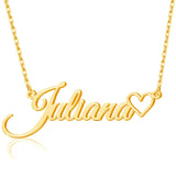 TinyName Custom Name Necklace Personalized 18K Gold Plated Nameplate Customized Jewelry Gift for Women