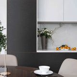 Abyssaly Black Silk Wallpaper Peel and Stick 15.7" X 393.7" Embossed Self Adhesive Black Contact Paper Removable Kitchen Vinyl Textured Wall Paper Cabinet Furniture Shelf Liner