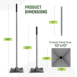 ARPEAK 10"×10" Steel Hand Tamper, 48" Adjustable Handle Manual Soil Compactor & Dirt Tamper Tool for Landscaping, Yard, Gravel, Asphalt, Driveway, Garden, Ground Leveling