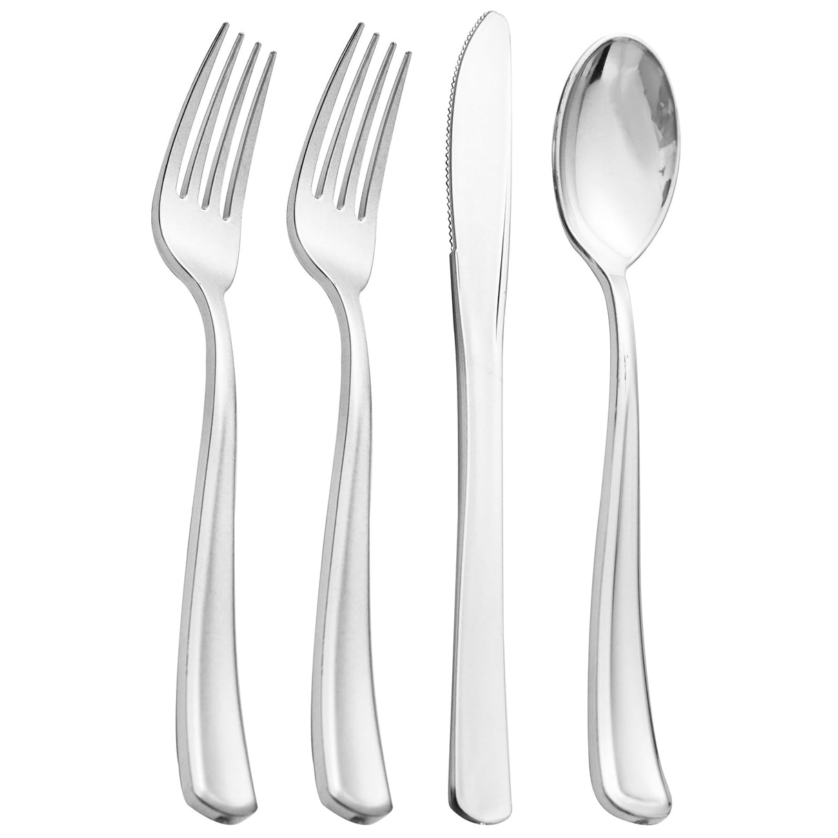 Supernal 360pcs Plastic Silverware Heavy Duty, Silver Disposable Silverware Sets for Parties,Plastic Forks and Spoons,Party Disposable Flatware Suit for Weddings, Birthday Thanksgiving Christmas