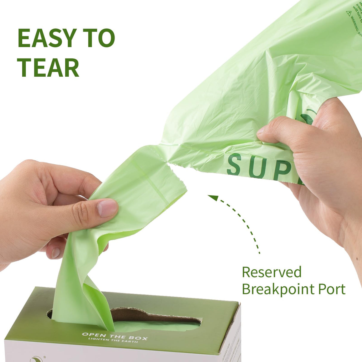 SUPERBIO 13 Gallon Flat Top Compostable Food Waste Bags, 50 Count, 2 Pack, 49.2L, 0.87 Mil, ASTM D6400 BPI and OK compost INDUSTRIAL