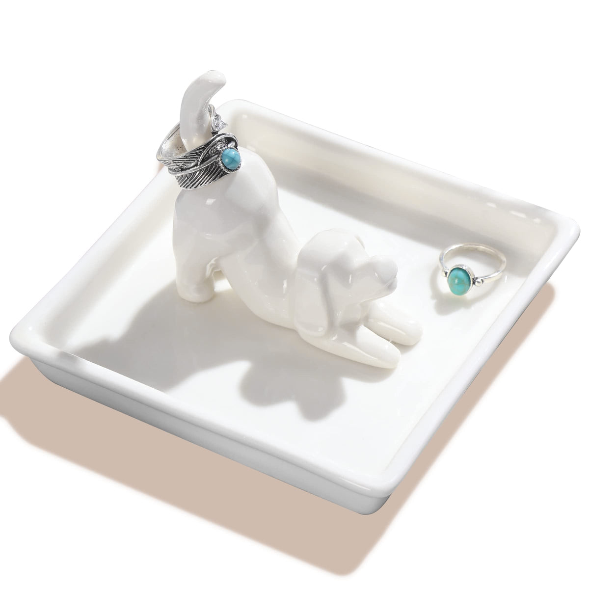 PUDDING CABIN Dog Mom Gifts for Women, Dog Ring Holder Dish Jewelry Holder, Dogs Lover Gift for Women Friends Female Mom Grandma Aunt as Mothers Day Birthday Wedding Christmas Gift