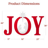 Best Choice Products 46in Outdoor JOY Christmas Nativity Decoration, 3 Piece Yard Decor Sign Holy Weather Resistant PVC Silhouette for Garden - Red/White