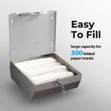 Paper Towel Holder Dispenser Wall Mount, SUS304 Stainless Steel Paper Towel Dispenser, Toilet Paper Napkin Holder, C Fold Multifold Trifold Paper Towel Dispenser, Hand Towel Dispenser for Commercial