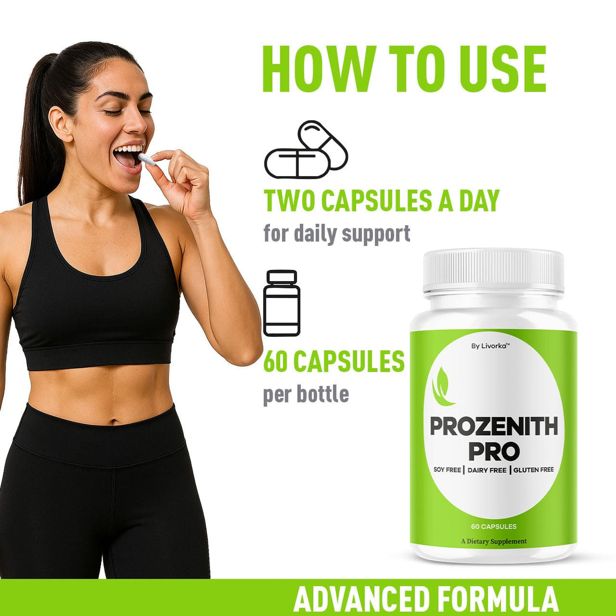 LIVORKA (2 Pack) Prozenith Pro Capsules - Official Prozenith Pro Pills Supplement Premium Formula, Natural Support for Overall Health & Wellness, Pro ZenithPro Reviews, 120 Capsules for 2 Months