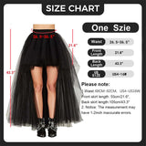 MisShow Women's Hi-Lo Tulle Tutu Skirt for 80s Party & Halloween, Black