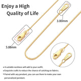 Jewlpire 18K Gold Plated Chain Necklace for Women, 0.8mm Box Chain 18K Gold Plated Chains for Women Thin & Sturdy Women's Chains Necklaces 18 Inch