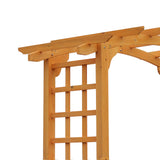 Outsunny 90in Wood Garden Arbor Arch with Trellis Wall Decor for Party