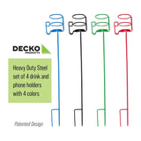 Decko OutDoor 30215 Outdoor Beverage and Phone Holder yard Stakes, heavy duty set of 4