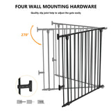 Bonnlo 120.5-Inch Metal Fireplace Fence Guard 5-Panel Baby Safety Gate/Barrier/Play Yard with Door Christmas Tree Fence Hearth Gate for Kids/Pet/Toddler/Dog/Cat, Black