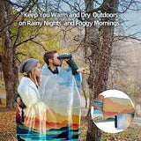 Outdoor Puffy Camping Blanket, Lightweight Down Alternative Puffy Printed Camping Large Ultra Warm Hammock Top Quilt Waterproof Blanket for Traveling Picnic Beach Party Cold Weather (Sunset)