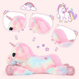 Tezituor 43in Giant Unicorn Stuffed Animal, Rainbow Pink Stuffed Unicorn Toys for Girls and Women, Big Unicorn Plush Gifts for Valentines Day, Christmas, Birthday, Party and Decorations