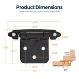 Ravinte 60 Pack (30 Pairs) 1/2" Overlay (Variable) Cabinet Hinges, Self-Closing Semi-Concealed Face Mount, Matte Black Decorative Hardware with Door Bumpers for Kitchen & Cupboard Doors