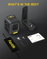 Fanttik D2 Pocket Green Laser Level, 100 ft Self-Leveling Cross Line Laser, Type-C Rechargeable, Rotatable 360 Degree, Pulse Mode, Magnetic Bracket, Carrying Pouch, for Picture Hanging and Home DIY