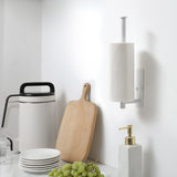 theaoo White Paper Towel Holder - Under Cabinet Paper Towel Holder for Kitchen, Adhesive Paper Towel Roll Rack for Bathroom Towel, Wall Mounted Paper Towel Rack, SUS304 Stainless Steel