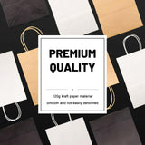 Gift Bags 8.25"X5.9 "X3.15" 100pcs Brown Kraft Paper Bag with Handles for Small Business Christmas Bulk, Wedding, Party Favor, Shopping, Lunch, Halloween Trick-or-Treat Bags