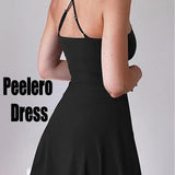 Generic Peelero Dress, Plush Backless Active Dress, Sports Dress for Women Full, Peelero Active Dress (Black,L), Large