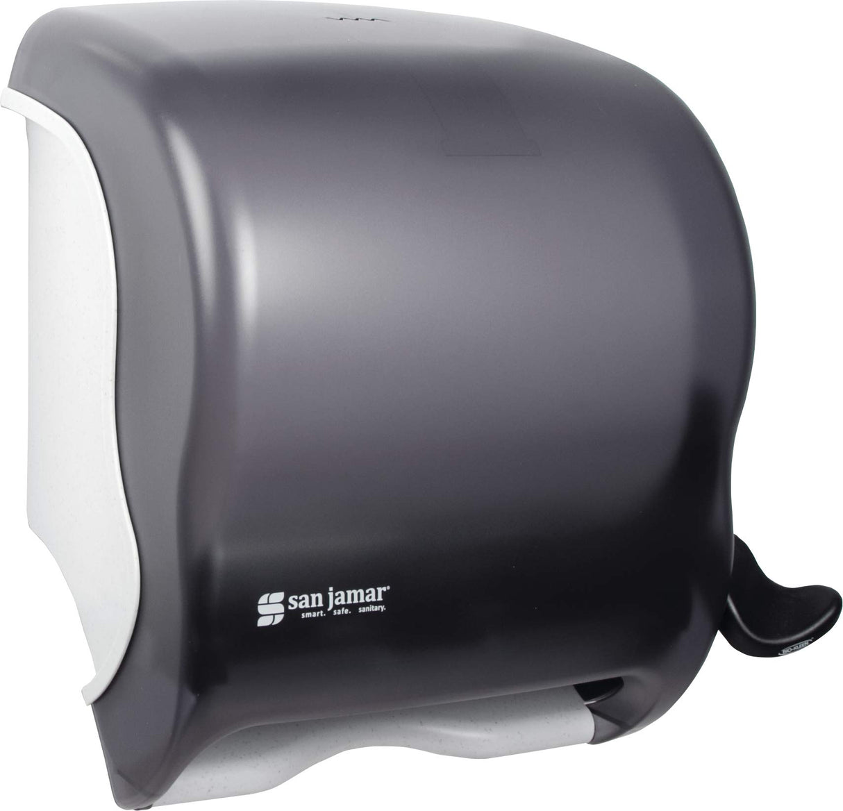 San Jamar Classic Element Paper Towel Dispenser Wall-Mounted Commercial Roll Dispenser, Fits All Core Sizes with Lever for Bathroom, Kitchens, and Restaurants, Plastic, Universal Paper, Black Pearl