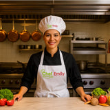 Personalized Aprons with Custom Name, Chef Apron for Cooking, Personalized Gifts Men, Apron Gifts Women with Pockets, Waterproof Chef Apron, Husband Dad Gifts for Christmas, Grill Gifts for Men