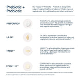 Happy V Dr. Formulated Vaginal Probiotics for Women Odor & Itch Support, Urinary & Gut Health, pH Balance | Womens Daily Probiotic with Patented Prebiotics & Lactobacillus for Feminine Wellness