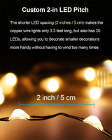 20 Pack Fairy Lights Battery Operated, 3.3ft 20 LED Mini String Lights Twinkle Lights Copper Wire Firefly Starry Lights for Mason Jars Wedding Party Christmas Centerpiece Table Decorations, Warm White