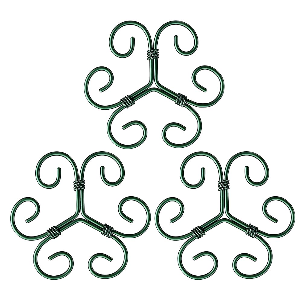 Plant Stem Support Set, 2025 New Reusable Plastic Climbing Plant Support Plant Trellis 3/6 Pcs, Upgrade Climbing Houseplant Support Stakes for Indoor Plants Stem Holder (3, Green)