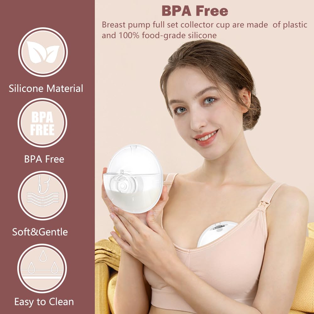 2 Full Set Collector Cup Compatible with Momcozy M5,Only for M5 Breast Pump Replacement Accessories with 24mm Flange, Collector Cup, Duckbill Valve, Diaphragm