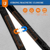 MAGZO Magnetic Screen Door Mesh 32'' x 80'', Reversible Left Right Offset Opening, Polyester Material Scratch-Proof, Dog Friendly, Net for Sliding Glass/Patio Doors, Keep Annoying Creatures Out, Black