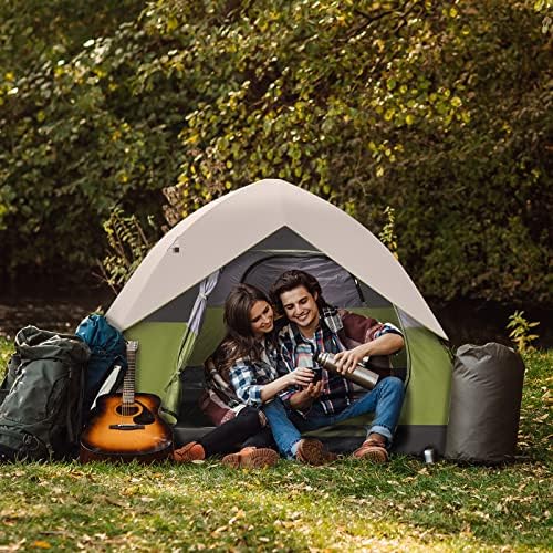 2/4-Person Family Dome Tent with Removable Rain-Fly, Easy Set Up Portable Camping Tent for Backpacking Hiking Backyard Outdoor, Green/Blue/2-person/4-person