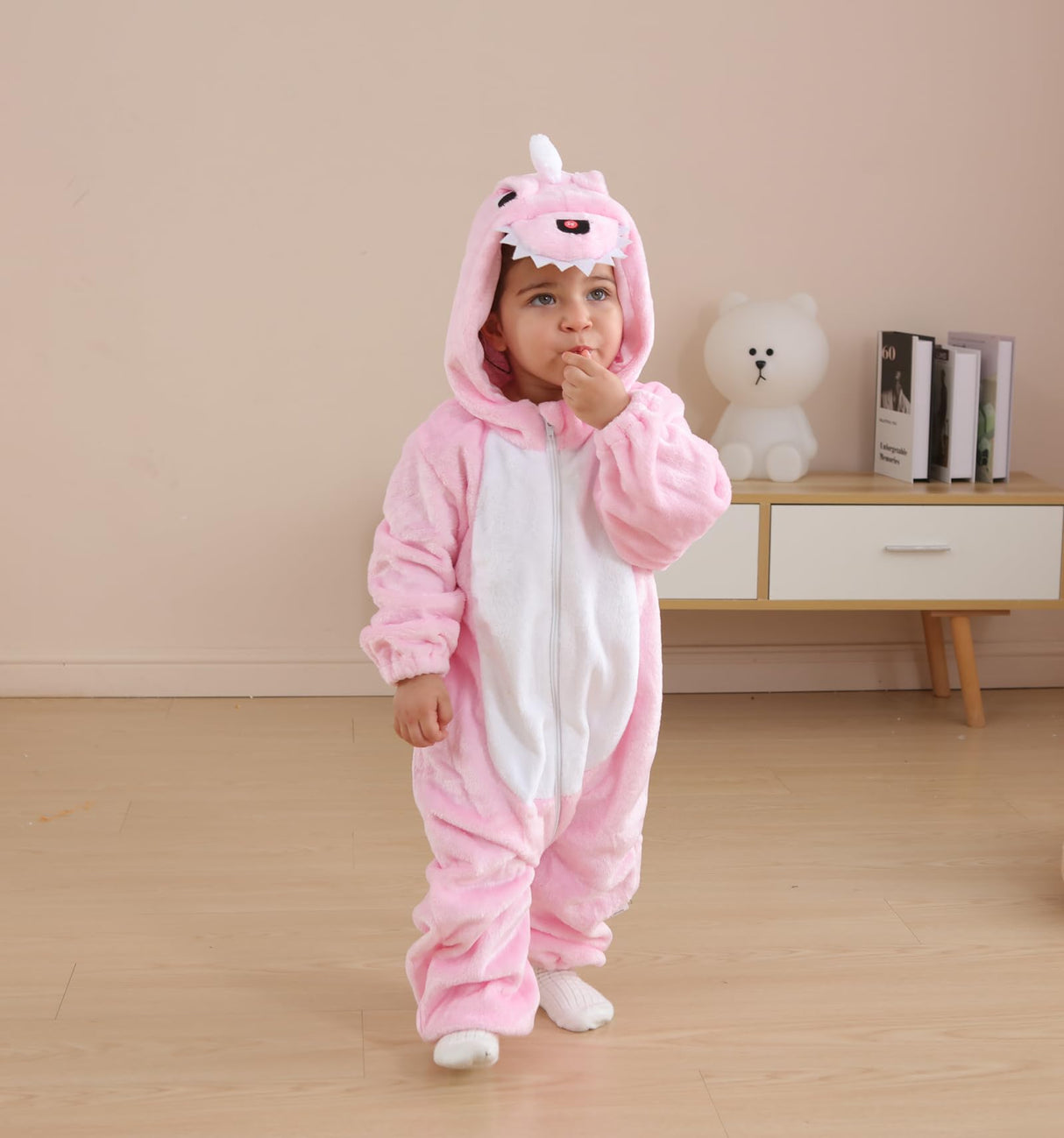 CuteOn Toddler Halloween Costume Onesie Cosplay Romper Christmas Infants Baby Costume Pink Dinosaurs 2-3 Years