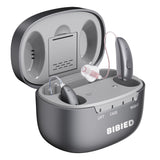 BIBIED OTC Hearing Aids – Rechargeable Hearing Aids for Seniors & Adult with Smart Noise Reduction, Superior Sound, Self-Fit, Nearly Invisible, for Mild to Moderate Hearing Loss (Grey)