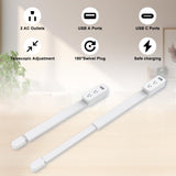 Electrical Outlet Extender Stick - Features USB-A, USB-C and 2 AC Outlets, Extends 22"-34", Rotates 180° Access Hard-to-Reach Outlets, Wall Plug Power Socket Expander Nightstands, Sofa, Desks and More