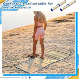 Qunclay 4 Packs Straw Beach Mat Waterproof Non Slip Straw Mat Foldable Lightweight Picnic Mat with Trim for Camping Sunbathing Picnic Floor Yoga