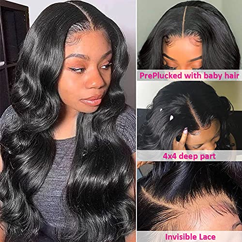 Hedy Body Wave Lace Front Wigs Human Hair Pre Plucked with Baby Hair Glueless 180% Density 10A Lace Closure Wigs for Black Women Natural Color 22 inch