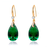 EVEVIC Austrian Crystal Teardrop Drop Earrings for Women, French Hook