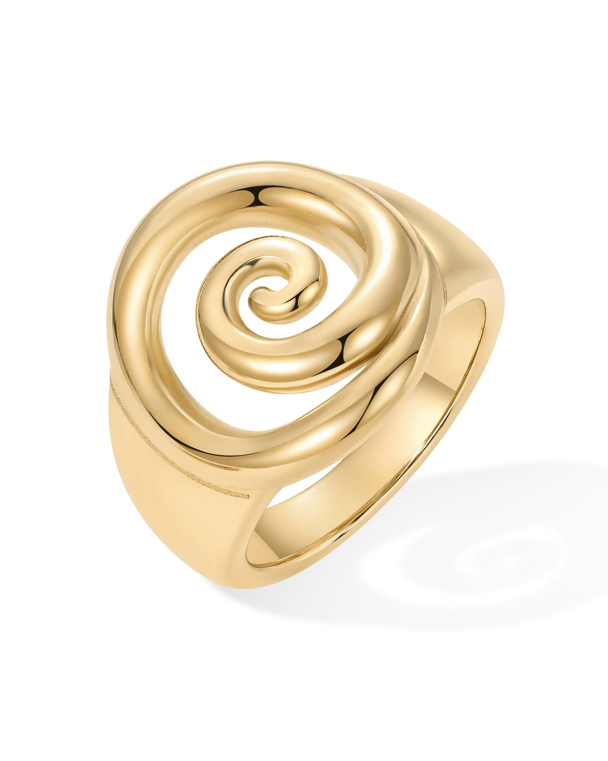 PAVOI 14K Yellow Gold Plated Chunky Swirl Statement Ring