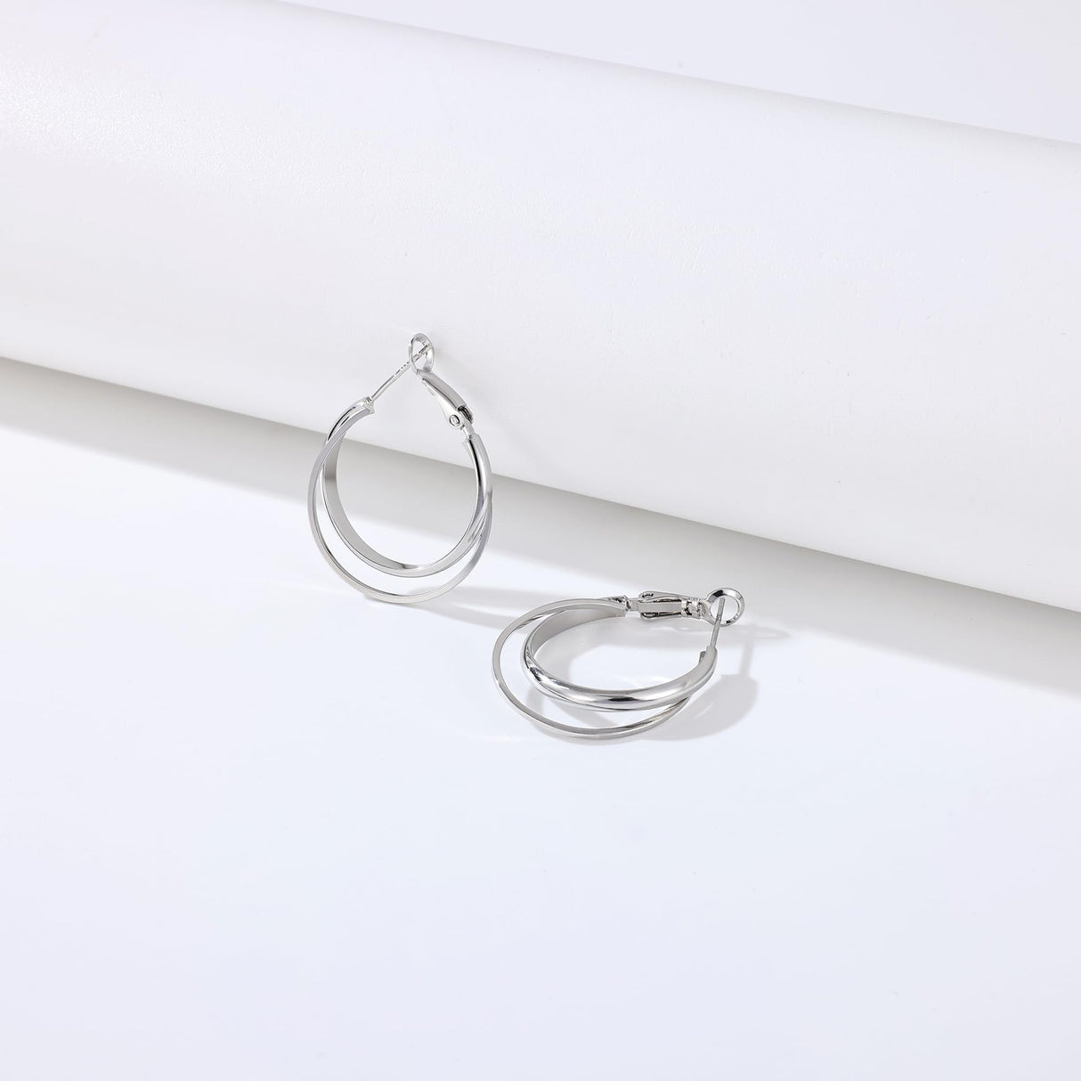 Gacimy Silver Criss Cross Hoop Earrings for Women, 25MM Small Hoops