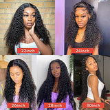 Lace Front Wigs Human Hair Water Wave Brazilian Virgin Hair 180% Density 4X4 Water Curly Lace Closure Human Hair Wigs for Black Women Glueless Wigs with Baby Hair Natural Color 22 Inch Water Wave Wig