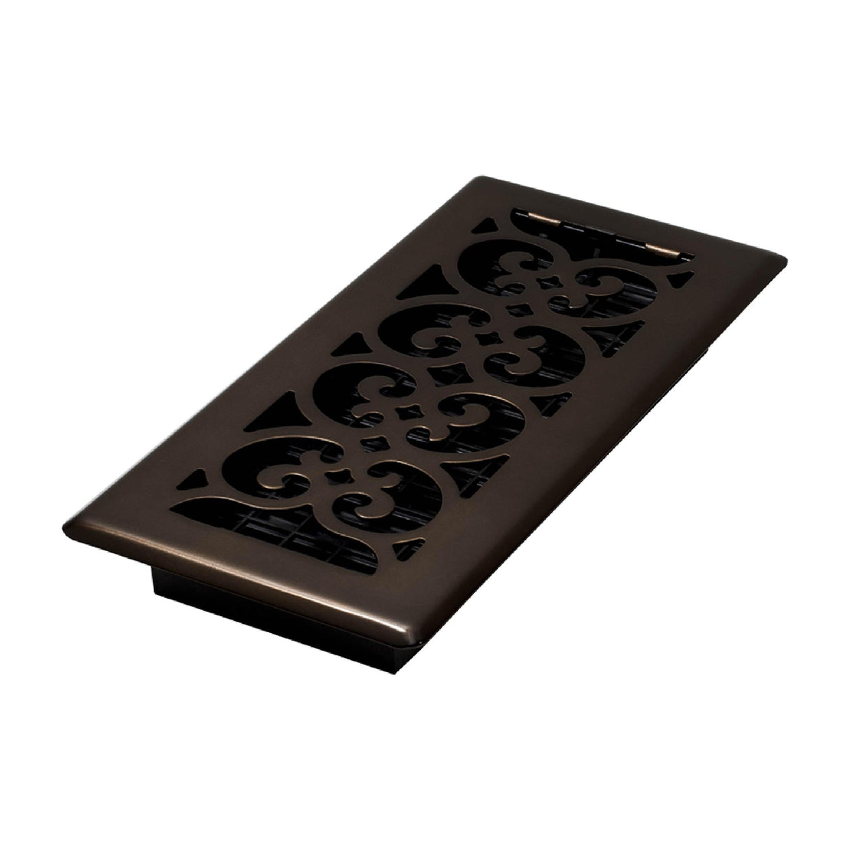 Decor Grates Metal Scroll Decorative Air Vent Cover 4x10 Floor Register – Adjustable Control Lever – AC Floor Vent Covers for Home Floor Vents – Fits 4 x 10 Inch Opening – Rubbed Bronze (SPH410-RB)