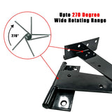 HLMOptimo Heavy Duty T Hinge Tee T Strap Shed Gate Barn Fence Door Hinge Wrought Rustproof Black (6 pcs, 4 inch)