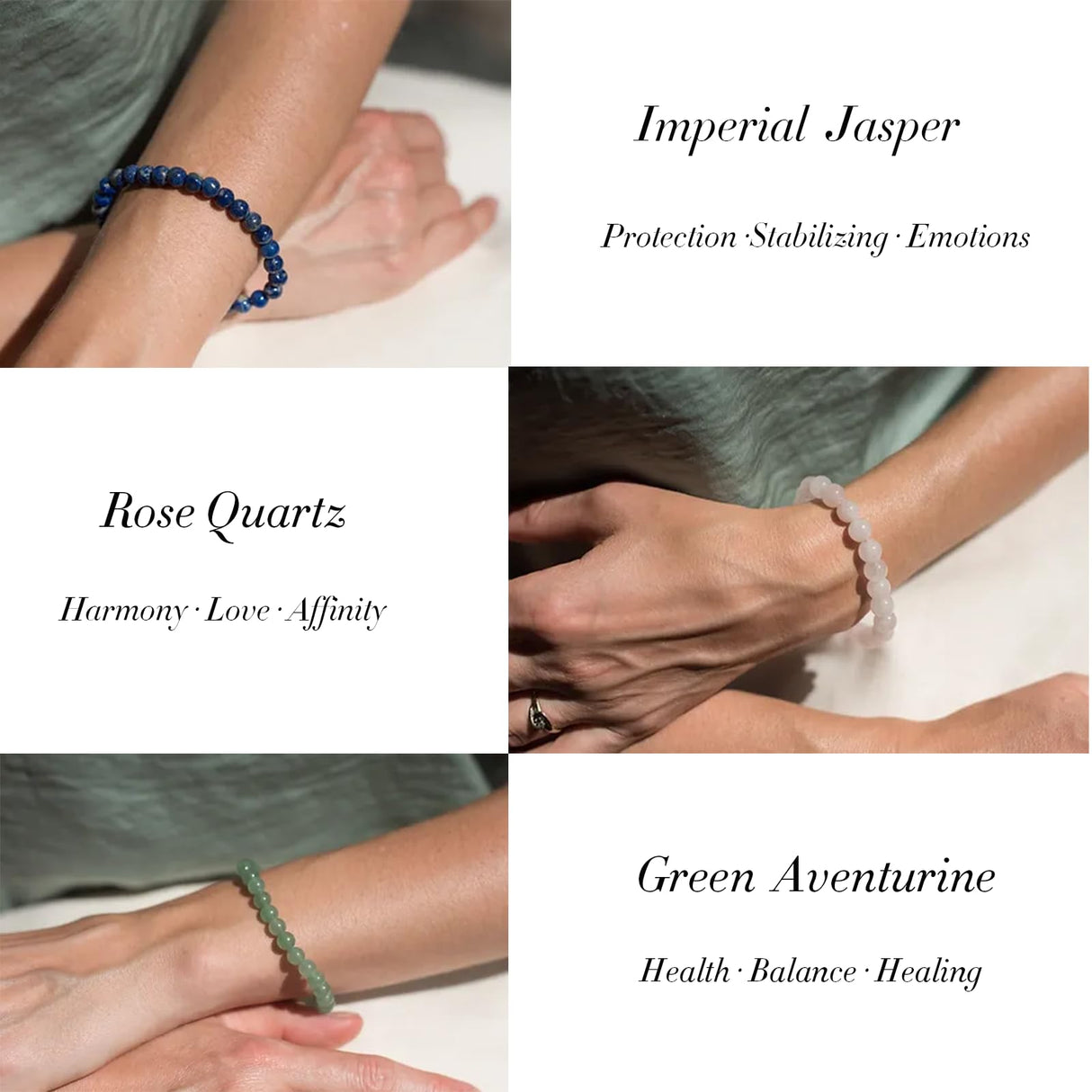 Jewdreamer 16PCS Natural Crystal Bracelets for Women Men - 8mm Semi-Precious Gemstone Beaded Bracelets, Round Gemstones Stretch Bracelet, Yoga Bracelets Jewelry Gift