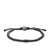 Fossil Men's Beaded Bracelet, Men's Bracelets, Color: Hematite, Lava