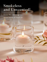 Ashlux White Floating Candles 2 inch, 24 Pack Floating Candles 5-6 Hours Long Burning, Unscented Floating Candle for Centerpieces, Wedding, Christmas Lights, Romantic Night for Her/Him Set