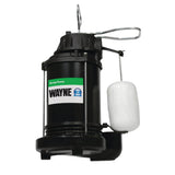 WAYNE CDU790-1/3 HP Submersible Cast Iron and Stainless Steel Sump Pump with Integrated Vertical Float Switch - Up to 4,600 Gallons Per Hour - Heavy Duty Basement Sump Pump, Black
