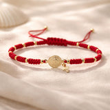St Benedict Medal Red String Adjustable Bracelet for her Pulsera San Benito
