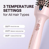 Wavytalk Updated Version Thermal Brush, 1.5 Inch Negative Ion Blowout Express Thermal Round Brush Creates Salon-Quality Blowouts, lonic Frizz Reduction Makes Hair Shinier & Smoother (Millennial Pink)