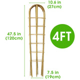 SWANGSA 6 Pack 4Ft U-Shape Bamboo Trellis for Climbing Plants, Garden Ladder Trellis for Outdoor and Indoor Plant Support, Potted Plants, Vegetables, Cucumber, Tomato, Vine