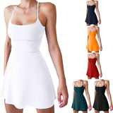 Arisefrom Dress, Stuffdatas Backless Dress, Sentdream, Plush Backless Active, with Shorts and Built in Bra (US, Alpha, Small, Regular, Regular, Black)
